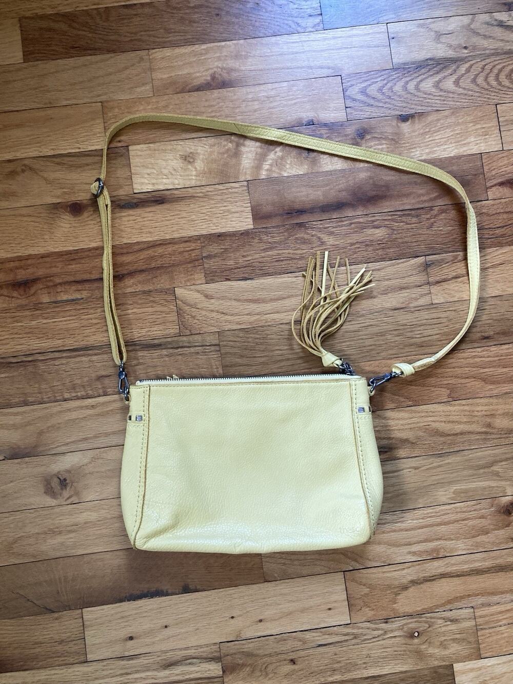 SAK Crossbody Clutch Demi Handbag In Yellow Mustard Color Happy Free